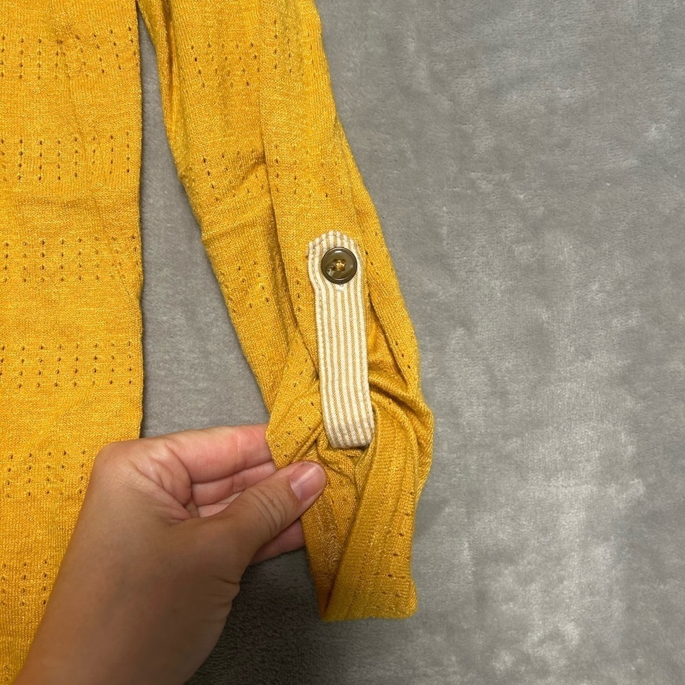 Anthropologie Akemi Kin Tunic Top 3/4 Sleeve Women’s XS Mustard Yellow Boho - Picture 5 of 8